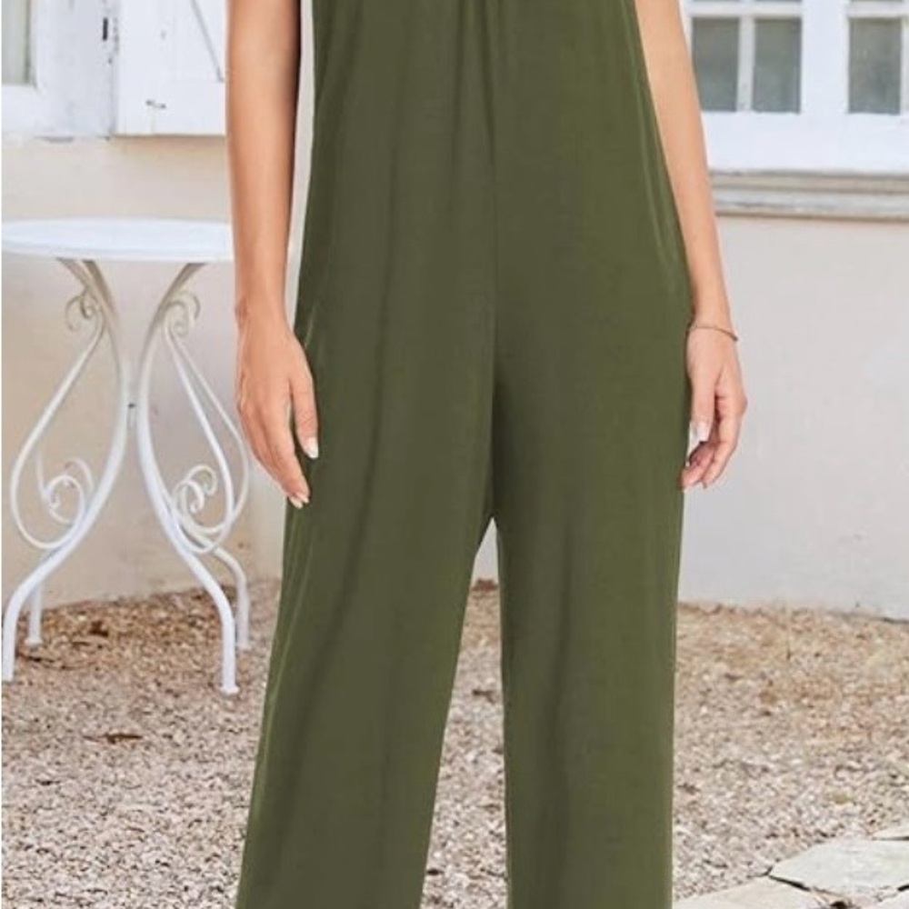 Olive Green Women's Jumpsuit - Picture 4 of 5